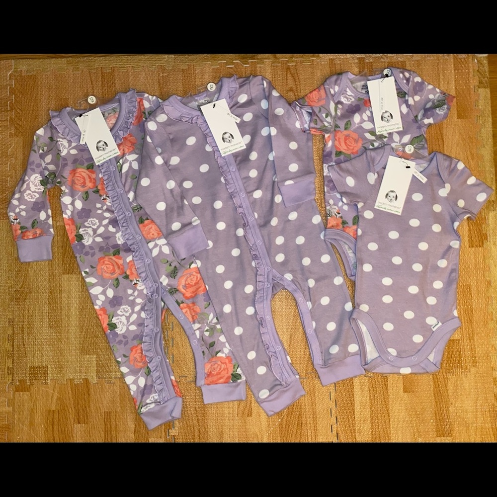 Gerber Modern Moments Baby Girl Purple Lot